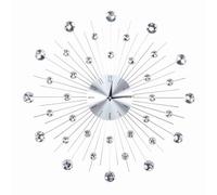 Raguso Reloj Reloj de Pared con Regalo de Diamantes Brillantes para Sala de Estar(Silver Diamond)