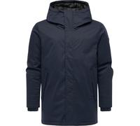 Ragwear Abrigo corto cálido para hombre, parka de invierno larga, impermeable, parca de sarga YOUMODO S-3XL, azul marino, XXL