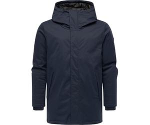 Ragwear Abrigo corto cálido para hombre, parka de invierno larga, impermeable, parca de sarga YOUMODO S-3XL, azul marino, XXL