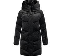 Ragwear Abrigo largo de invierno para mujer, abrigo cálido acolchado de terciopelo con capucha, Avelin Velvet YOUMODO XS-3XL, Negro , XS
