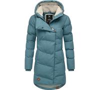 Ragwear Abrigo de invierno impermeable para mujer, abrigo acolchado cálido, largo con capucha Pavla Intl XS-6XL, Stone Blue25, M