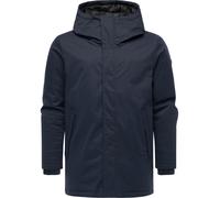 Ragwear Abrigo corto cálido para hombre, parka de invierno larga, impermeable, parca de sarga YOUMODO S-3XL, azul marino, XXL