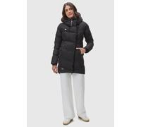 Ragwear Abrigo de invierno impermeable para mujer, abrigo acolchado cálido, largo con capucha Pavla Intl XS-6XL, Black22., L