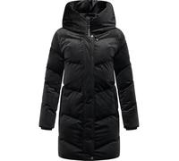 Ragwear Abrigo largo de invierno para mujer, abrigo cálido acolchado de terciopelo con capucha, Avelin Velvet YOUMODO XS-3XL, Negro , XS