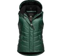 Ragwear Chaleco de invierno para mujer, sin mangas, cálido, impermeable, con capucha desmontable, Hesty Bling YOUMODO XS-XXL, verde, XL