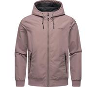 Ragwear Chaqueta de entretiempo ligera para hombre, corta, impermeable, con capucha, Perci S-4XL, Malva, M