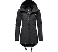 Ragwear Chaqueta de invierno corta y cálida para mujer, impermeable con capucha Zuzka, tallas XS-6XL, Black22., S