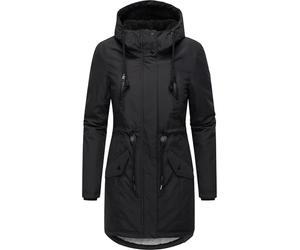 Ragwear Elsien YOUMODO XS-6XL - Abrigo de invierno para mujer, cálido, transpirable e impermeable, con forro de piel de peluche y capucha, Negro , S