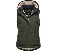 Ragwear Hesty Intl - Chaleco de invierno para mujer, sin mangas, impermeable, con capucha extraíble, tallas XS-6XL, Dark Olive22, M
