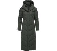 Ragwear Natalka Extralong - Abrigo de invierno para mujer, extra largo, con capucha, tallas XS-6XL, Dark Olive25, S