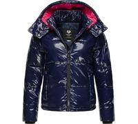 Ragwear Shiny Roobie YOUMODO XS-3XL - Chaqueta de invierno para mujer, material brillante, con capucha (extraíble), azul marino, 3XL
