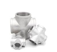 RAHBI 1/4 "1/2" 3/4 "1" 1-1/4 "1-1/2" SS304 hilo femenino de cuatro vías accesorios de tubería cruzada de plomería adaptador de conexión roscada recta leisurely(3/4 inch)