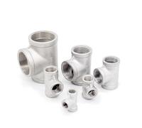 RAHBI 2 uds 1/4 "1/2" 3/4 "1" 1-1/4 "1-1/2" SS304 forma de T accesorios de tubería de hilo femenino de tres vías adaptador de conexión roscada tipo T leisurely(1/2 inch)