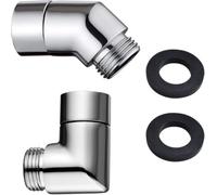 Raheem 2 adaptadores de ducha de mano de 90 grados + 135 grados, adaptador de conexión de manguera de ducha con arandelas, cabezal de ducha articulado, cabezal de ducha en ángulo para ducha de mano