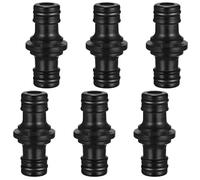 Raheem 6 conectores dobles de 1/2 pulgadas para manguera de jardín, acoplador de manguera de jardín, acoplamiento de gardena, doble conector para manguera de jardín, casa (negro)