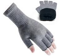 Rahhint Guantes de lana de alpaca sin dedos para invierno de doble capa - Guantes elásticos, transpirables y abrigados para escribir, trabajar, conducir - Guantes térmicos para oficina, teletrabajo y