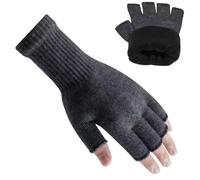 Rahhint Guantes de lana de alpaca sin dedos para invierno de doble capa - Guantes elásticos, transpirables y abrigados para escribir, trabajar, conducir - Guantes térmicos para oficina, teletrabajo y
