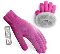 Rahhint Guantes Lana Invierno para Niños y Niñas Guantes Termicos Niños Guantes de Punto de Lana Térmica para Niños Pequeños con Forro Polar Aislado para Niños Niñas de 3-15 Años