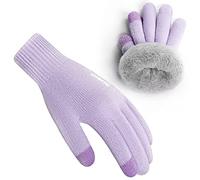 Rahhint Guantes Lana Invierno Termicos para Niños y Niñas 4-15 Años con Punto Pequeños Forro Polar Aislado