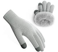 Rahhint Guantes Lana Invierno Termicos para Niños y Niñas 4-15 Años con Punto Pequeños Forro Polar Aislado