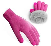 Rahhint Guantes Lana Invierno Termicos para Niños y Niñas 4-15 Años con Punto Pequeños Forro Polar Aislado