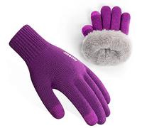 Rahhint Guantes Lana Invierno Termicos para Niños y Niñas 4-15 Años con Punto Pequeños Forro Polar Aislado
