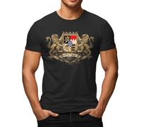 RAHMENLOS Camiseta original para los verdaderos fans de Baviera: escudo de Baviera. Negro XXL