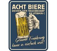 RAHMENLOS Cartel de chapa original para el bebedor de cerveza: "gesundung kann so einfach Sein…