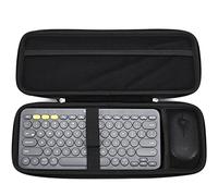 RAIACE Estuche rígido de Viaje para Logitech K380 Wireless Multi-Device Keyboard y Logitech M350 Mouse Combo. (a la Venta es Solo el Caso). - Negro (Forro Negro)