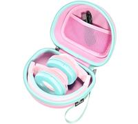 RAIACE Funda rígida de viaje compatible con auriculares iClever BTH12, BTH26, IMYB, JoySpark-T5, Candy Bila BH03 (solo funda), color rosa