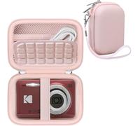 RAIALL Funda compacta para cámara digital KODAK PIXPRO FZ55/FZ53/FZ45, soporte para bolsa de almacenamiento de viaje, bolsillo de malla para cable de carga, tarjeta SD y baterías, color rosa