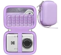 RAIALL Funda compacta para cámara digital KODAK PIXPRO FZ55/FZ53/FZ45, soporte para bolsa de almacenamiento de viaje, bolsillo de malla para cable de carga, tarjeta SD y baterías, color morado