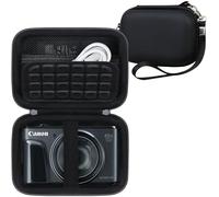 RAIALL Funda para cámara Canon PowerShot SX740/ SX730/ SX720/ SX710/ SX610/ SX260/ ELPH 360 HS, Bolsa de Viaje para cámaras vlogging, Bolsillo de Malla para baterías, Tarjetas SD y Cable USB, Negro