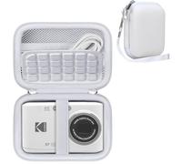 RAIALL Funda para cámara Digital Kodak PIXPRO FZ55/ FZ45, Funda rígida para cámara vlogging, Bolsa Protectora de Viaje, Bolsillo de Malla para batería, Cable y Tarjeta SD, Blanco
