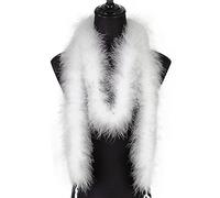 Raibertin Boa de plumas de marabú esponjosas decorativas para manualidades, accesorios de los años 20, decoración de boas de plumas que no se desprenden para Navidad, ropa de vestir, disfraz, 22 g,