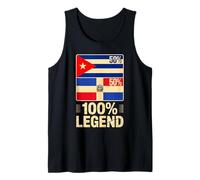 Raíces Cubanas Dominicanas Cuba Dominicana 100% Legend Camiseta sin Mangas