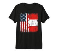 Raíces de la Bandera Americana peruana Perú Estados Unidos América Hombres Mujeres Niños Camiseta Premium