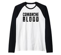 Raíces de Sangre Comanche para pueblos indígenas Americanos Orgullosos Camiseta Manga Raglan