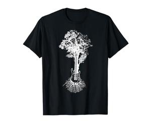 Raíces del árbol de guitarra fresca música acústica amante divertido regalo Camiseta