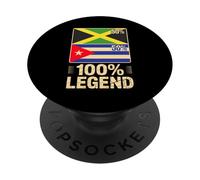 Raíces Jamaicanas Cubanas Jamaica Cuba Caribe 100% Leyenda PopSockets PopGrip Adhesivo