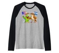 Raíces Puertorriqueñas-Argentinas Bandera Puerto Rico Camiseta Manga Raglan