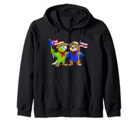 Raíces Puertorriqueñas-Costarricenses Bandera Puerto Rico Sudadera con Capucha