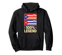 Raíces Puertorriqueñas Cubanas Puerto Rico Cuba 100% Leyenda Sudadera con Capucha