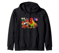 Raíces Puertorriqueñas-Galesas Bandera Puerto Rico Gales Sudadera con Capucha