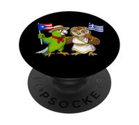 Raíces Puertorriqueñas-Griegas Bandera Puerto Rico Grecia PopSockets PopGrip Adhesivo