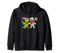 Raíces Puertorriqueñas-Mexicanas Bandera Puerto Rico México Sudadera con Capucha