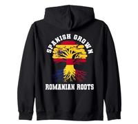 Raíces rumanas cultivadas españolas España Rumania Banderas Árbol Sudadera con Capucha