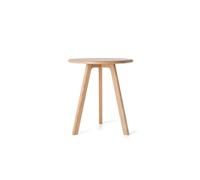 Raico Mesa Auxiliar Redonda 100% Madera Maciza, Mesa Auxiliar Minimalista escandinava para salón, sofá, Mesa (Roble Natural)