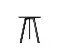 Raico Mesa auxiliar redonda de madera, diseño escandinavo minimalista mesa auxiliar, mesa auxiliar de madera, mesa redonda de madera sólida roble negro