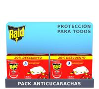 Raid ® Cebos - Trampas anticucarachas. Elimina cucarachas, nidos y huevos. Pack de 2, Incluye 12 cebos en total